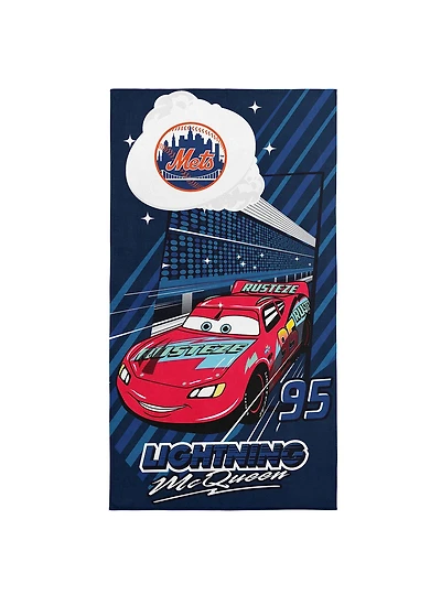 MLB New York Mets Disney Pixar Cars Speedline Navy Microfiber Beach Towel