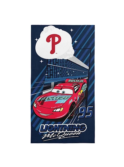 MLB Philadelphia Phillies Disney Pixar Cars Speedline Navy Microfiber Beach Towel
