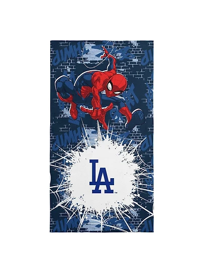 MLB Los Angeles Dodgers Marvel Spider-Man Web Core Navy Microfiber Beach Towel