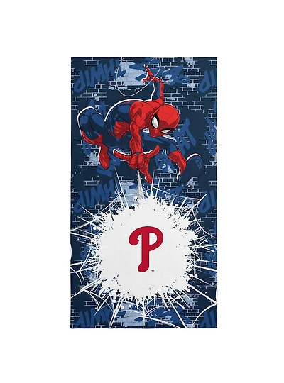 MLB Philadelphia Phillies Marvel Spider-Man Web Core Navy Microfiber Beach Towel