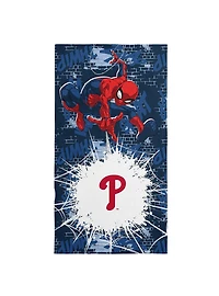 MLB Philadelphia Phillies Marvel Spider-Man Web Core Navy Microfiber Beach Towel