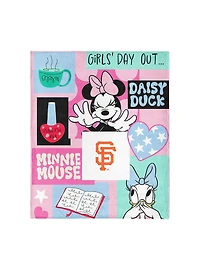 MLB San Francisco Giants Disney Minnie Mouse Checker Floral Pink Silk Touch Throw Blanket