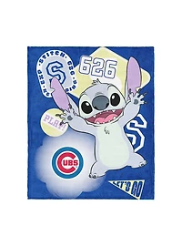 MLB Chicago Cubs Disney Lilo & Stitch Stickers Royal Silk Touch Throw Blanket