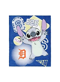MLB Detroit Tigers Disney Lilo & Stitch Stickers Royal Silk Touch Throw Blanket