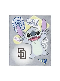 MLB San Diego Padres Disney Lilo & Stitch Stickers Grey Silk Touch Throw Blanket