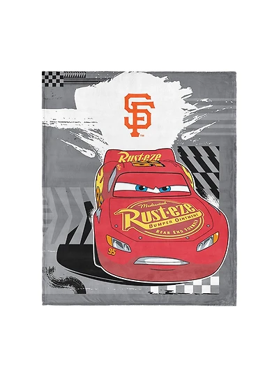 MLB San Francisco Giants Disney Pixar Cars Lap Time Grey Silk Touch Throw Blanket
