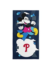 MLB Philadelphia Phillies Disney Mickey Mouse Good Vibes Navy Microfiber Beach Towel