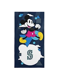 MLB Seattle Mariners Disney Mickey Mouse Good Vibes Navy Microfiber Beach Towel