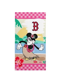 MLB Boston Red Sox Disney Minnie Mouse Beachy Check Pink Microfiber Beach Towel