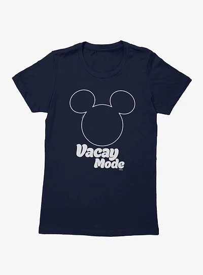 Disney Mickey Mouse Vacay Mode Silhouette Head Icon Womens T-Shirt