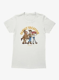 Disney Pixar Toy Story Family Vacation Woody Bullseye & Jessie Womens T-Shirt