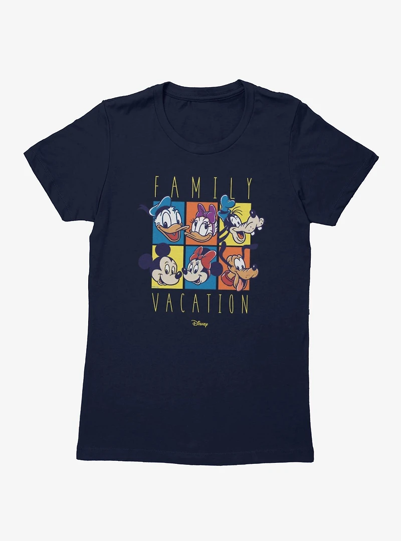 Disney Mickey Mouse & Friends Family Vacation Heads Womens T-Shirt