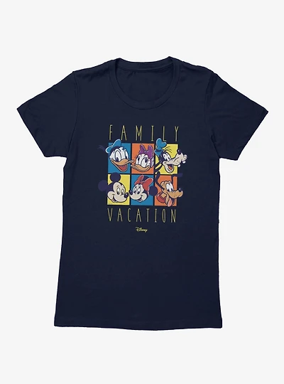 Disney Mickey Mouse & Friends Family Vacation Heads Womens T-Shirt