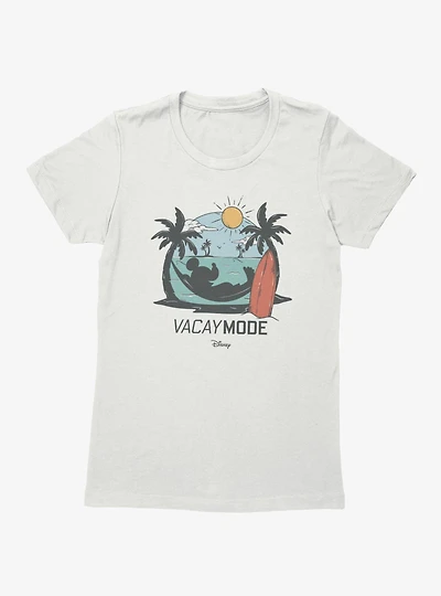 Disney Mickey Mouse Vacay Mode Beach Hammock Vacation Womens T-Shirt