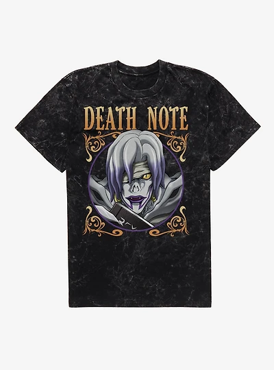 Death Note Rem with Book Mineral Wash T-Shirt BoxLunch Exclusive