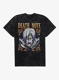 Death Note Rem with Book Mineral Wash T-Shirt BoxLunch Exclusive