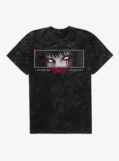 Junji Ito Tomie Kawakami Blood Eyes Mineral Wash T-Shirt BoxLunch Exclusive