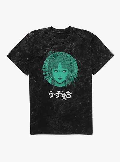 Junji Ito Uzumaki Azami Swirl Mineral Wash T-Shirt BoxLunch Exclusive