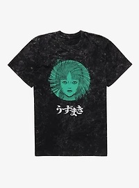 Junji Ito Uzumaki Azami Swirl Mineral Wash T-Shirt BoxLunch Exclusive