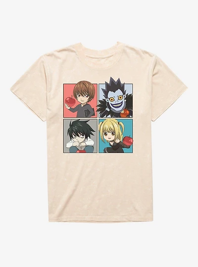 Death Note Chibi Character Frames Mineral Wash T-Shirt BoxLunch Exclusive