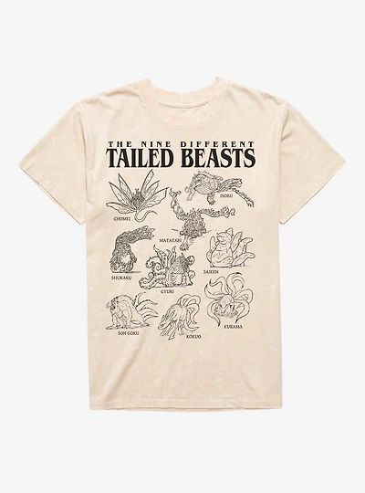 Naruto The Nine Different Tailed Beasts Mineral Wash T-Shirt BoxLunch Exclusive