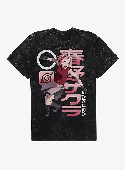 Naruto Sakura Attack Mineral Wash T-Shirt BoxLunch Exclusive