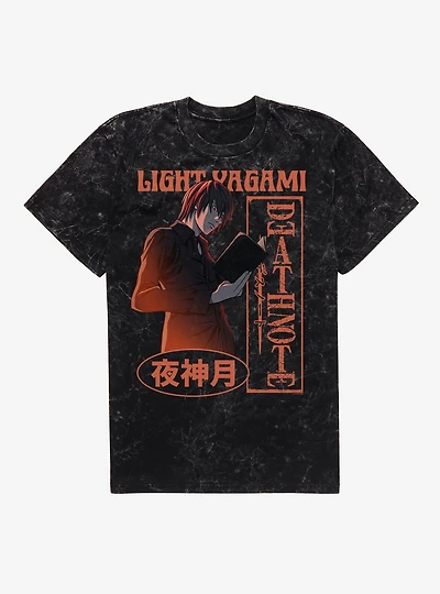Death Note Light Yagami with Book Mineral Wash T-Shirt BoxLunch Exclusive