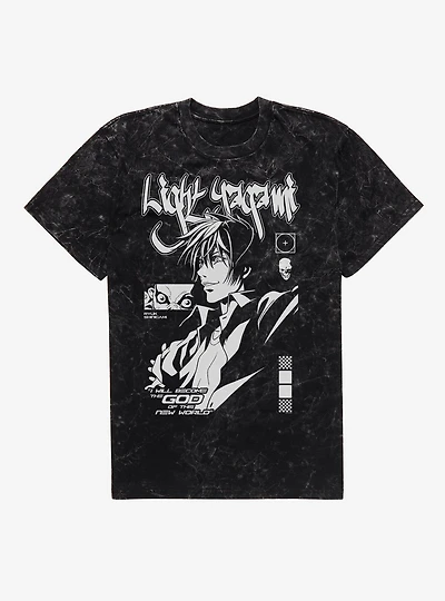 Death Note Kira Light Yagami Poster Mineral Wash T-Shirt BoxLunch Exclusive