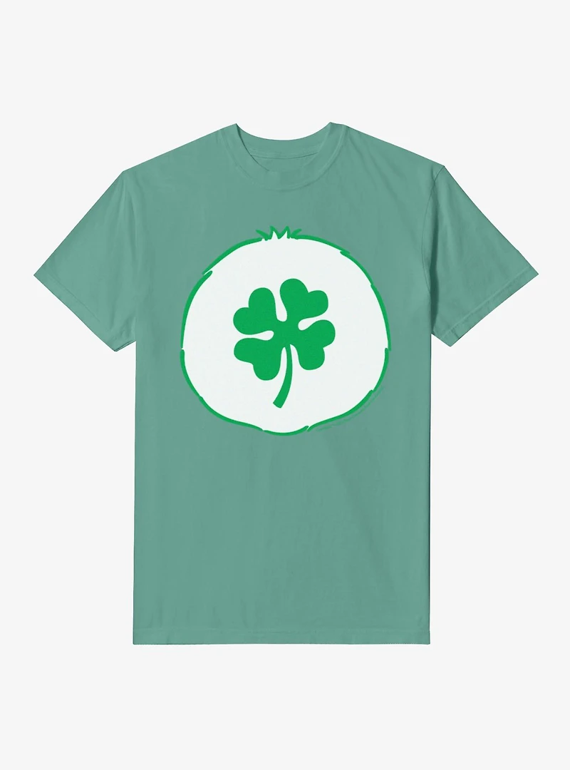 Care Bears Good Luck Clover Belly Badge Garment-Dyed T-Shirt