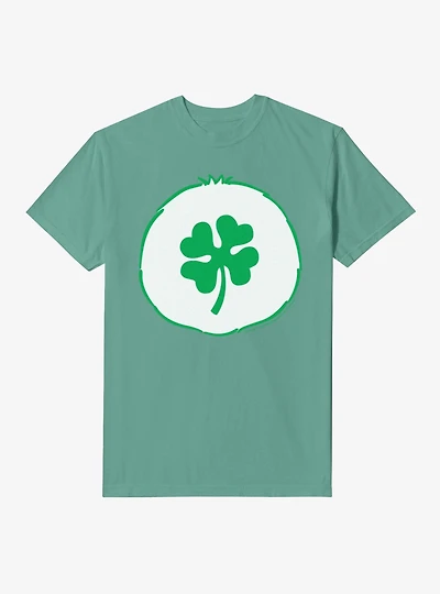 Care Bears Good Luck Clover Belly Badge Garment-Dyed T-Shirt
