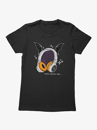 Stream Starting Soon Headphones Bat Spider Womens T-Shirt