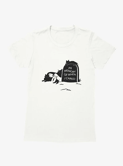Memory Of When I Cared Woman Cats Tombstone Womens T-Shirt