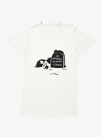 Memory Of When I Cared Woman Cats Tombstone Womens T-Shirt
