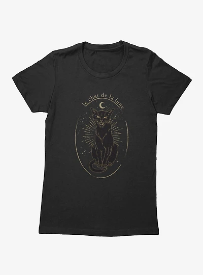 Le Chat De La Lune Black Cat Womens T-Shirt