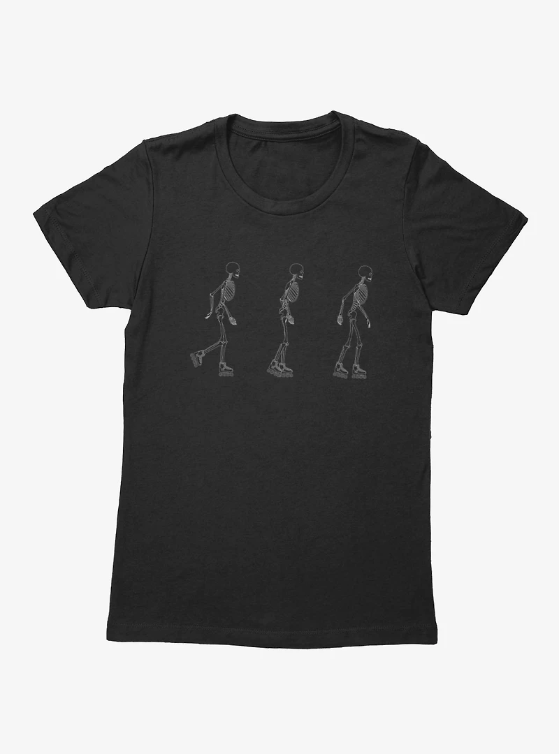 Skeletons On Roller Skates Womens T-Shirt