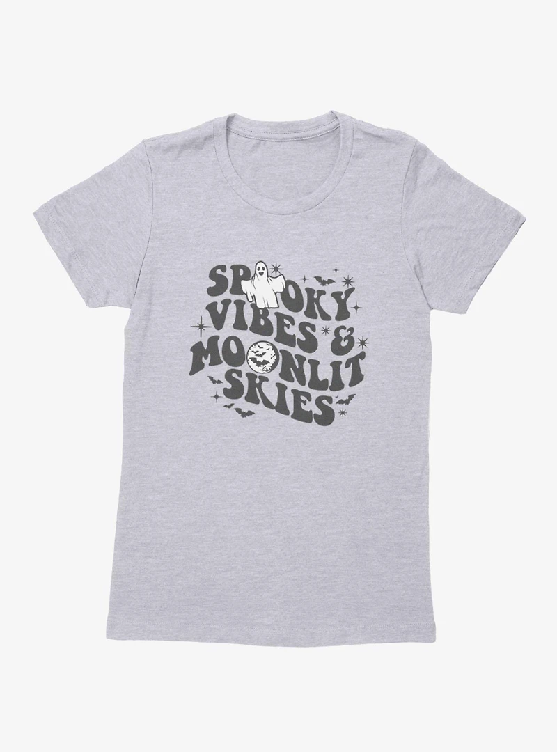 Spooky Vibes Moonlit Skies Retro Womens T-Shirt
