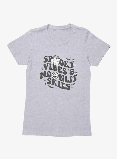 Spooky Vibes Moonlit Skies Retro Womens T-Shirt