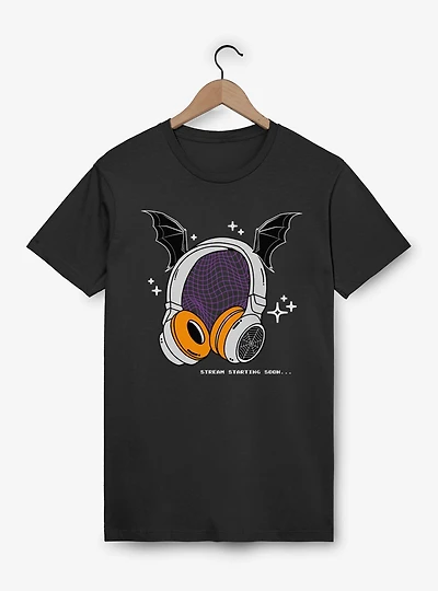 Stream Starting Soon Headphones Bat Spider T-Shirt