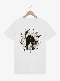 Black Cat Web Illustration T-Shirt