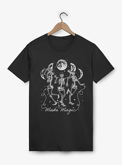 Make Magic Dancing Skeletons Moon Phases T-Shirt