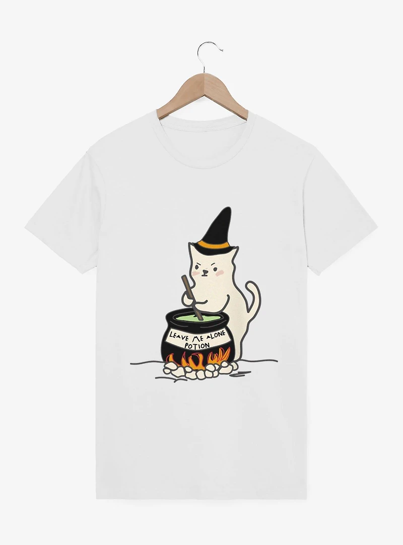 Leave Alone Potion Cat Witch Stirring Cauldron T-Shirt
