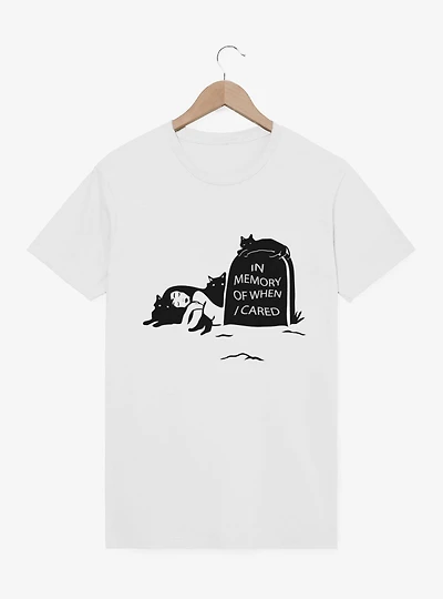 Memory Of When I Cared Woman Cats Tombstone T-Shirt