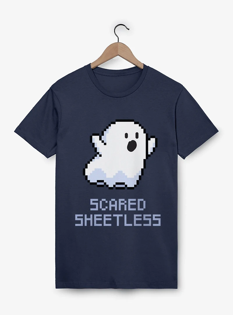 Scared Sheetless Pixel Ghost T-Shirt