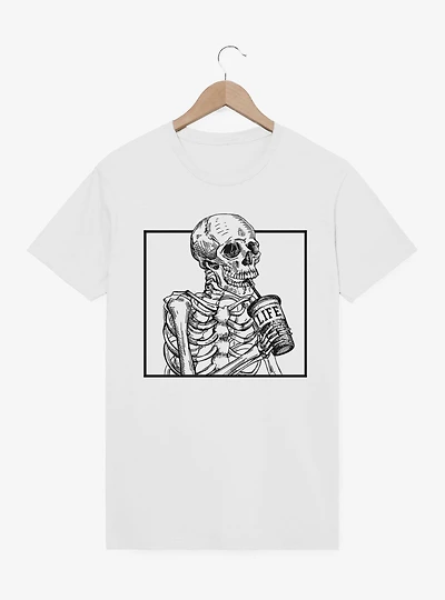 Skeleton Drinking Life Cup T-Shirt