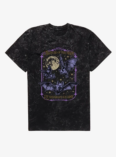Creature Of Night We Rise Bats Mineral Wash T-Shirt