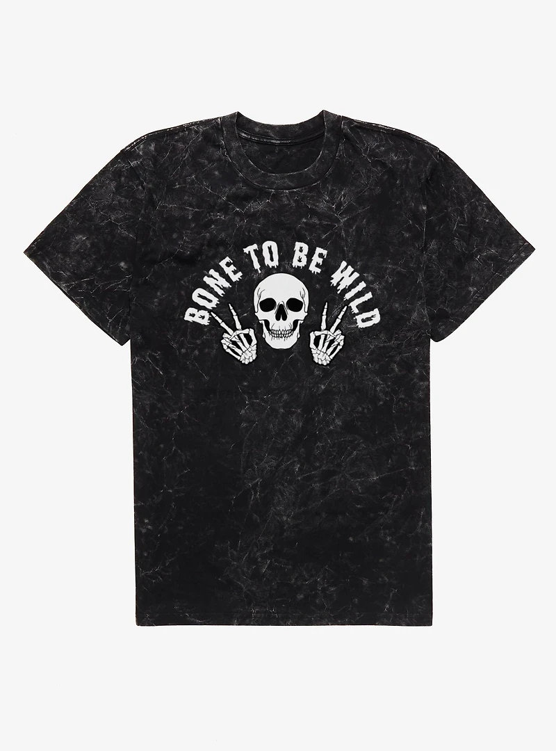 Bone To Be Wild Skeleton Mineral Wash T-Shirt