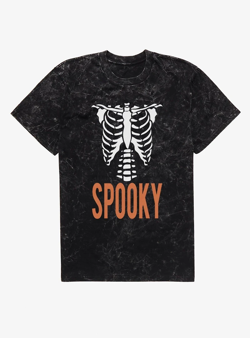 Spooky Skeleton Bones Mineral Wash T-Shirt