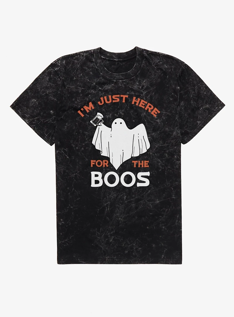 Im Just Here For The Boos Ghost Mineral Wash T-Shirt
