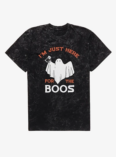 Im Just Here For The Boos Ghost Mineral Wash T-Shirt