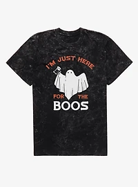 Im Just Here For The Boos Ghost Mineral Wash T-Shirt